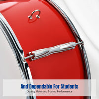 Stainless Steel Marching Drum, Student Percussion Instrument, School Squad, with Accessories