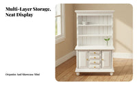 Dollhouse Display Cabinet Handmade 1:12 Scale Cabinet Opening Doors 1/12 Scale Dollhouse Hutch for Collectors, Hobbyists