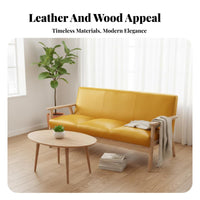Japanese aesthetic Wood Frame Armchair Retro Design Sofa Modern Minimalist Couch space-saving Size for Apartment Dwellers, Office Managers, Business Owners, Living Room, Homestay, Reception Area, Bedroom