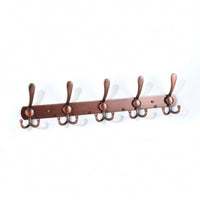 Wall-Mounted Coat Rack with 5 Hooks Metal Wall-Mounted Coat Rack with Retractable Hooks Space-Saving Slim-Profile for Entryway