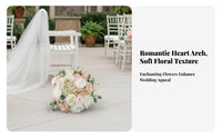 Realistic Artificial Flowers Heart-Shaped Floral Arch Romantic Theme Heart-Shaped Archway Elegant Arrangement Photo Backdrop Pollenpollenless for partners, Photographers, Party Hosts, Wedding Ceremony, Proposals, Proposal Setting, Ceremonies