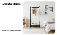 complimentarystanding Garment Rail with storage areaSaving for children