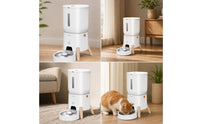 Programmable Smart Pet Feeder Timed Automatic Feeder with Stainless Steel Bowl Compact Food Dispenser Raised for Dogs