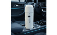 12V/24V Car Heating Cup Stainless Steel Electric Kettle with Car Adapter Portable Electric Heating Cup Insulated for Commuters