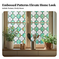 Chinese Design Window Cling Glue 3D Embossed Window Decal Non Cling Privacy Film for Homeowners, DIY Enthusiasts, Bedroom, Kitchen