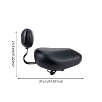 Supportive Electric Cycle Saddle with Backrest Padded Electric Bicycle Seat with Backrest Replacement Thick for Commuters