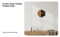 Wood Wooden Strip Wall Clock Creative Design Wooden Wall Clock Battery Operated for Living Room, Bedroom, Office