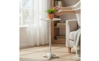 Cast-Iron Plant Stand Metal Flower Stand with Tri-Footed Base Plant Pedestal with Scroll Pattern Decorative Display Planter