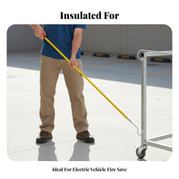 Insulated Fire Hook Heavy Duty Electric Vehicle Drag Hook Sturdy Long Reach Pole for Linemen, Residential Communities, Warehouses, Substations