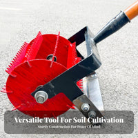 Wheeled Push Hoe Multifunctional Rolling Garden Weeder head Manual Soil Cultivator head for Gardeners, Homeowners, Farm, Vegetable Plot, Yard