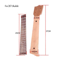Ukulele Neck and Fingerboard Set Unfinished Wood Ukulele Neck and Fingerboard Lightweight for Luthiers