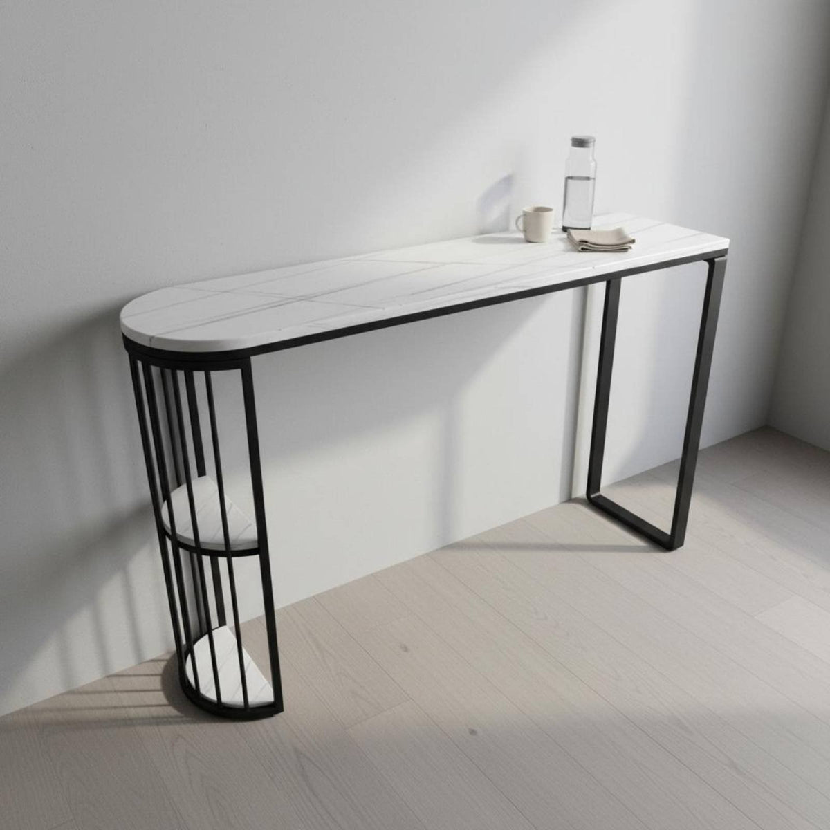 Light Luxury Design Sintered Stone High Table Minimalist Design High Top Pub Table Stain Resistant Kitchen Island Bar Versatile Use for Apartment Dwellers, Homeowners, Couples, Breakfast Nook