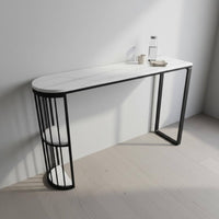Light Luxury Design Sintered Stone High Table Minimalist Design High Top Pub Table Stain Resistant Kitchen Island Bar Versatile Use for Apartment Dwellers, Homeowners, Couples, Breakfast Nook