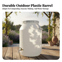 Fermentation Barrel with Spigot Versatile Sturdy Duty Plastic Drum Sturdy-Duty Liquid Container Reusable for Gardeners, Garden