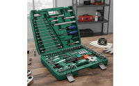 121 Pieces Socket and Ratchet Set Polished Chrome Mechanics Tool Set Organized Mechanics Tools Kit with for Car Owners, Garage