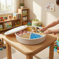 Removable Segments Sensory Play Tray Shallow Lid Sectioned Sensory Tray Molded Construction Children'toy Even Surface