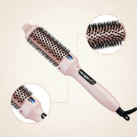 Hair Straightener Brush Salon-Like Heated Styling Brush with LCD Display Electric Styling Comb with Bristles Anti-Scald Compact