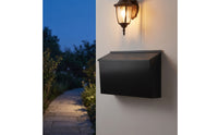 Mailbox with Slanted Lid Matte Black Mail Box Rectangular Hardware for Fence