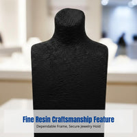 Resin Necklace Display Stand, Mannequin Jewelry Holder, Granular Texture, Countertop Display