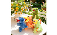 Dinosaur Wristband Fuzzy Wearable Plushy Toy Embroidered Eyes for Children, Kids
