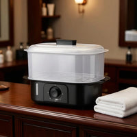 Steam Towel Warmer Countertop Towel Warmer with Timer Hygienic Steam Disinfector with Clear Chamber for Hotels
