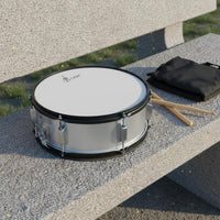 Includes Drumsticks Marching Snare Drum Sturdy Metal Shell 14 Inch Snare Drum Percussion Instrument for Students, Beginners, School Band