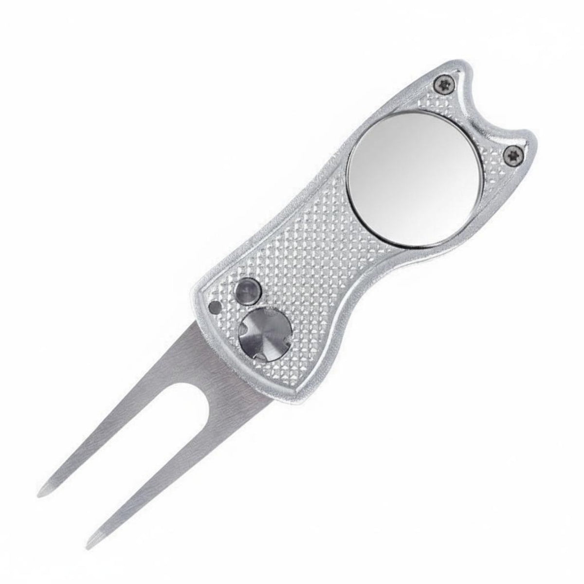Aluminum Alloy Handle Folding Divot Repair Tool Portable Foldable Divot Tool Lightweight for Golfers, Caddies