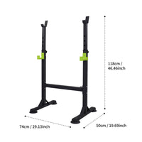 Adjustable Barbell Rack 500 Kg Load Heavy-Duty Weight Rack Green Hooks Home Gym Equipment