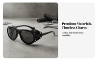Retro Edgy Sunglasses Windproof Retro Polarized Sunglasses Protection Steam Edgy Goggles for Men, Fashion Enthusiasts, Riding, Biking, Motor Biking