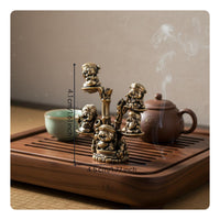 Brass Wealth God Statue Handmade Finish Tea Pet Figurine Handmade for Desk