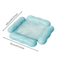 Dotted Pattern Mesh Seat Lounger Square Shape Floating Lounger Light Blue Recreation Gear Portable