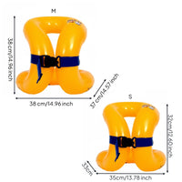 Bright Yellow Inflatable Swim Vest Waist Strap Swim Vest Buckle Swimming Aid Padded