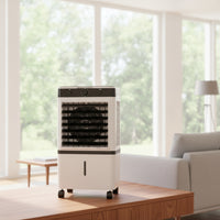 14 L Water Tank Mobile Evaporative Air Cooler Caster Wheels Portable Evaporative Cooler Side Vents Home Cooling High-Speed Motor