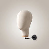 Mannequin Head with Wall Mount Minimalist Wall Mannequin Head Headdress Display Stand Space-Saving Beige for Retailers