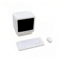 Realistic Look Retro Desktop Computer Model High Intricate Dollhouse Computer Set Plastic Miniature Electronics