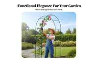 Weather-Resistant Climbing Plant Arch Sturdy and Long-lasting Garden Trellis Decorative Design Arbor adaptable for Homeowners, DIY hobbyists, outdoor event Planners, Yard, Patio, Wedding location, Raised Bed