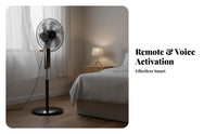 Strong Wind Pedestal Fan Powerful Airflow Distant Control Floor Fan Quiet Operation Cooling Appliance Auto-Deactivate Timer for Bedroom, Living Room, Office