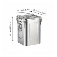 Stainless Steel Bucket Flat Sides Square Steel Bucket Rounded Corners Storage Bin