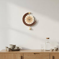 Nordic Design Crescent Moon Wall Clock Dreamy Design Moon and Star Decorative Clock Battery Powered for Bedroom