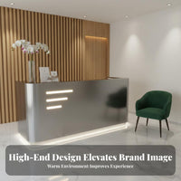 Luxury Design Salon Cashier Table Sturdy Construction Modern Salon Welcome Desk Easy to Clean Retail Checkout Counter Ample Storage for Receptionists, Business Owners, Office Managers, Barbershop, Lobby, Lobbies, Hotel