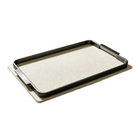Modern Woven Leather Metal Tray, Decorative Storage Tray for Coffee Table
