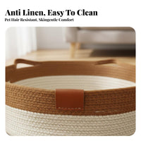 Woven Feline Bed with Toy All-Season Use Woven Rope Bed with Toy Breathable Pet Bed for Small Dogs, Dog Owners, Indoors, Living Room, on the Floor