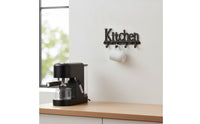 Rustic Kitchen Hook Rack Cast Iron Metal Hook Rack Sturdy Key Holder with 4 Hooks Sturdy for Homeowners