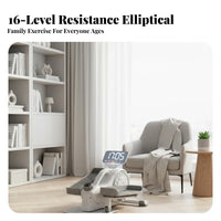 Quiet Operation Mini Elliptical Exercise Machine Low Effect Mini Elliptical Machine Anti-Slip Pedals Compact Stepper Machine Forward & Backward Motion for Office Workers, Seniors, Home