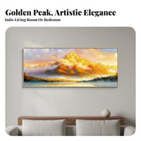 Golden Peak Scenery Painting Light Elegant Design Sunlit Mountain Wall Picture Crisp Printing Large Landscape Picture for Living Room