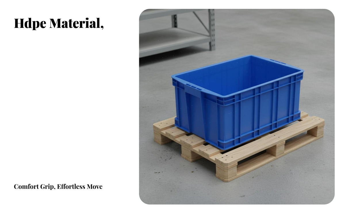 Workplace Logistics Box Space-Saving Stackable Plastic Crate Stackable Storage Container High Load Capacity for Factory, Moving