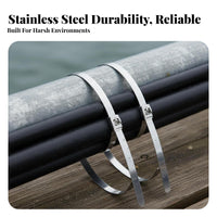 Stainless Steel Cord Tie Stainless Steel Zip Tie Fastening Hardware Rust Resistant Long-Lasting for Outdoor, Fencing