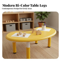 Kindergarten Half Moon Table Rounded Corners Kids Moon Shaped Table Easy to Clean Adjustable Activity Desk for Young Children, Home, Playroom