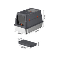 Stainless Steel Cat Litter Box Odor Control Enclosed Cat Waste Container Leakproof Pet Toilet