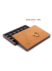 Digu Dark Walnut Jewelry Storage Tray for Rings, Earrings, Necklaces